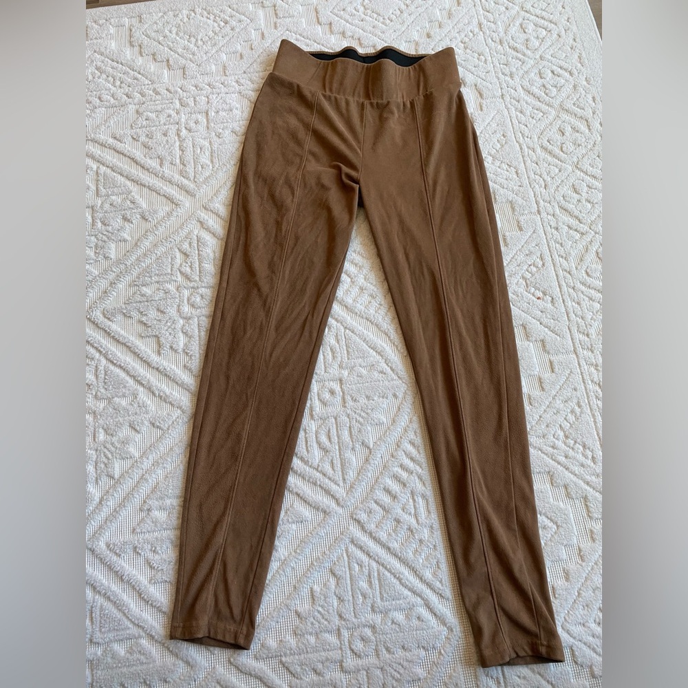 Brown Faux Suede Leggings